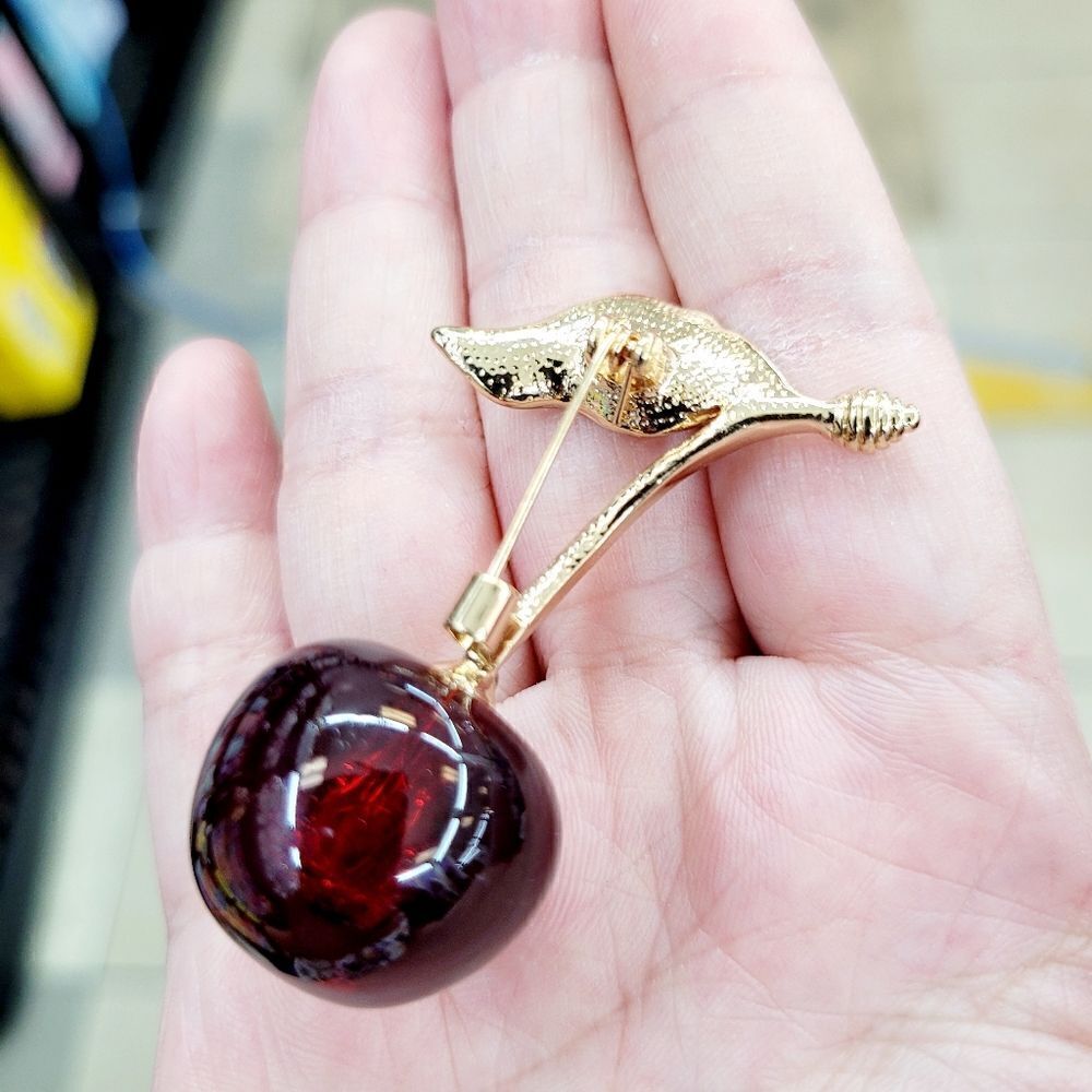 Brand New Cherry Pin Brooch - Picture 3 of 4